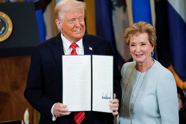 Trump says that student loans, special needs programs will be transferred to new departments. Trump says that student loans, special needs programs will be transferred to new departments.