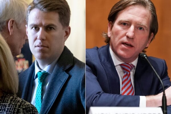 Photo: Miles Taylor in Washington, DC, on March 5, 2019. Chris Krebs in Washington, DC, on December 16, 2020.