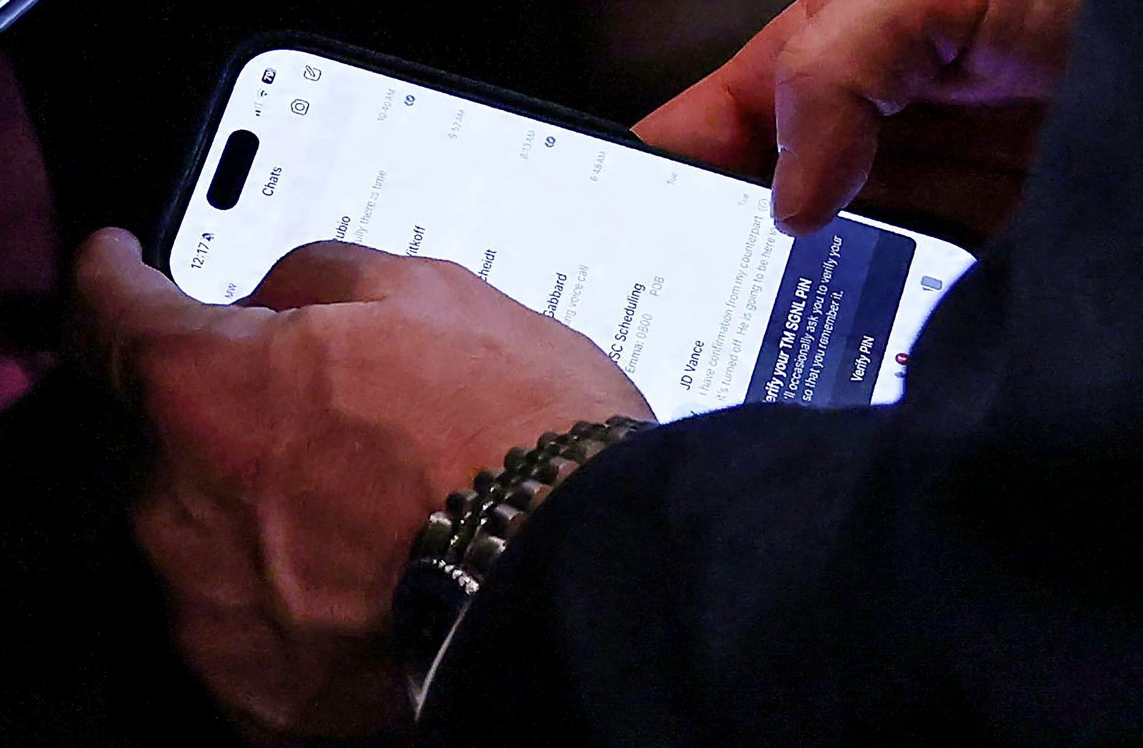 Waltz was photographed using Signal during the Trump cabinet meeting one day before removal