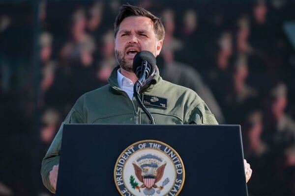 Marine Corps shrapnel hit patrol car on California’s I-5 freeway during demonstration: CHP PHOTO: Vice President JD Vance leads United States Marine Corps 250th celebration