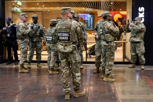PHOTO: FILE PHOTO: Members of the National Guard at Union Station in Washington, DC